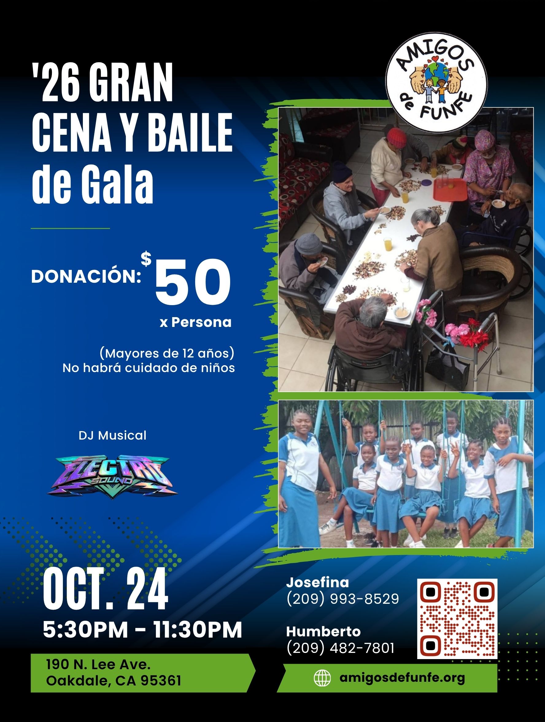 a flyer for a dinner from Amigos De Funfe